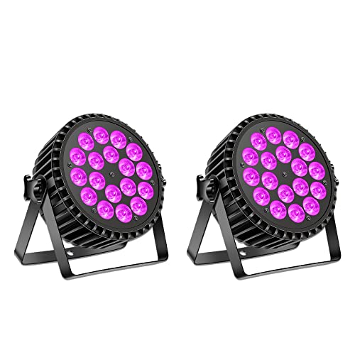 2pc Par LED 200W 18 LED UV Stage Light 4 en 1 DMX512 + RGB 8 canales con Infinite Par Light...