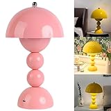Wiederaufladbare Tischlampe mit Touch-Steuerung, LED-Pilz-Design, 3-farbig dimmbar, ideal für Schlafzimmer, Küche, Outdoor und Camping