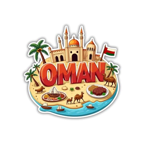 Image of Zesta Wooden Fridge Magnets Set | Refrigerator Decor Magnets for Kitchen | India Souvenir Fridge Magnet Collection | Wooden Magnet for Fridge Door Decoration (Oman)