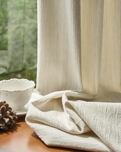 Image of Graywind Motorized Curtains with Track, Light Filtering Smart Curtains, Rechargeable Curtains Compatible with Alexa & Remote Control for Large Windows, Custom Drapes Up to 220 inch, Gilded (Cream)