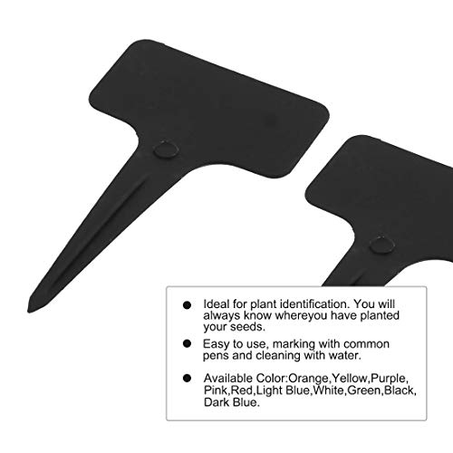 Sourcingmap Plastic Parterre Home Garden Rectangle Shaped Tag Label Marker 50pcs Black - Image 3