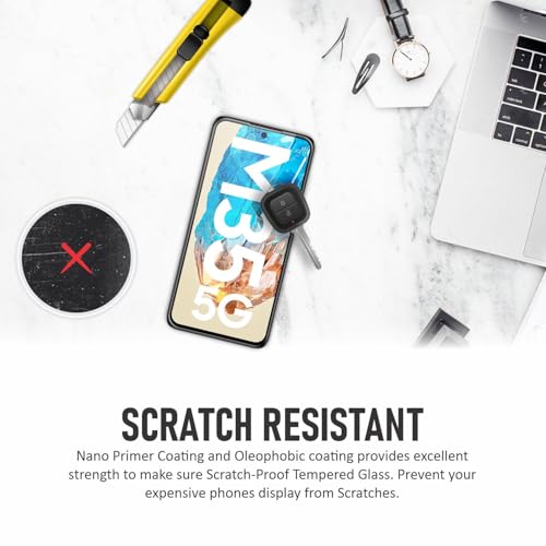 Image of SupCares Tempered Glass for Samsung Galaxy M35 (6.6 Inch) With Installation Kit | Military-Grade Gorilla Screen Protector | Edge to Edge Coverage | Black