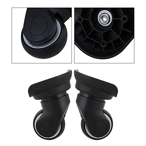 1 Pair Replacement Wheels 360 Swivel Suitcase Casters for Luggage Black (W013)2