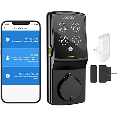Lockly Secure Pro, Wi-Fi Smart Lock, PIN Genie® Keypad, 3D Biometric Fingerprint Sensor, Auto Lock Deadbolt (Matte Black, a Special Edition for Special Door Frame and Thick Fingers) Cover