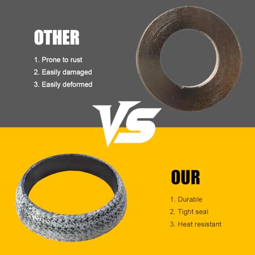 Image of ID 54mm Car Exhaust Gasket, High Grade Graphite Flange Gasket Seal Muffler Ring for Piping Connection, Leakproof Manifold Exhaust Donut Gaskets Replacement for SUV Truck RV