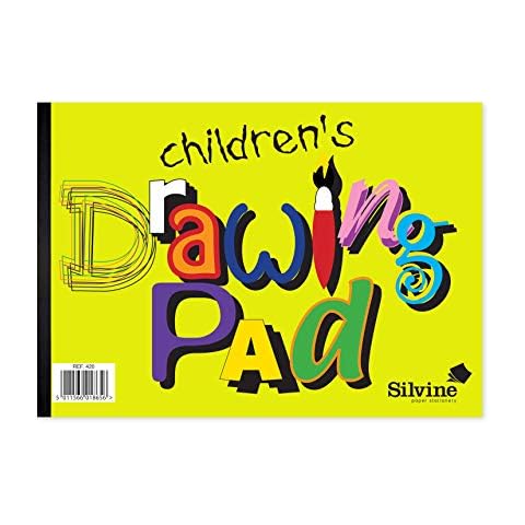 Silvine A4 Children's Value Drawing Pad. 20 sheets of 80gsm Bulky Drawing Paper (210 x 297mm) Cover