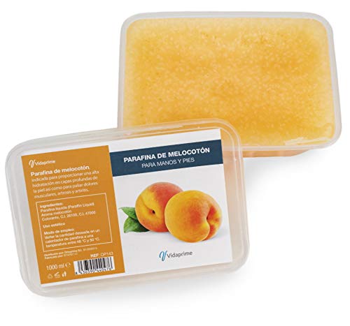 PARAFFIN für Hände und Füße REHABILITATION 1000 ml – Paraffinmassage Aroma Pfirsichessenzen – PROFESSIONELLES Paraffinbad – Thermotherapie Muskelschmerzen + Arthritis Arthrose Hände und Füße