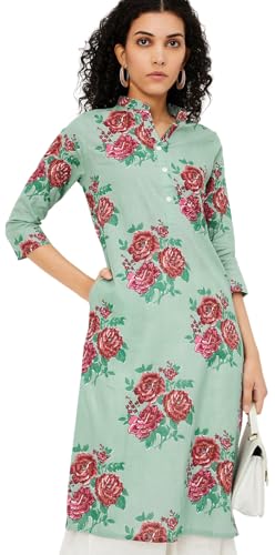Image of Max Women's Cotton Floral Regular Kurta