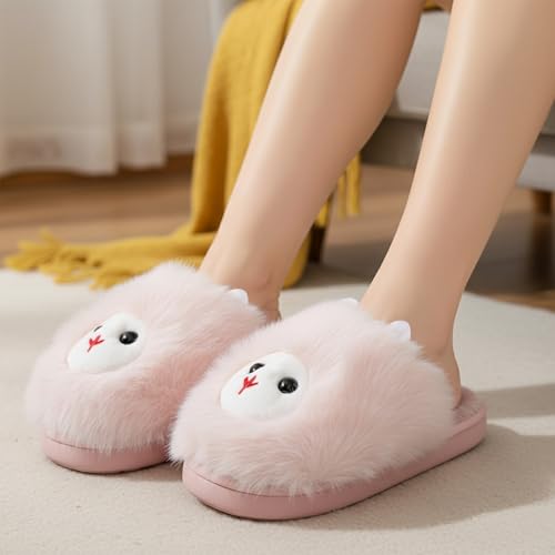 Image of VRITRAZ Unisex Adult Comfort Closed Toe Warm Fur Home Clogs Indoor Slipper for Women