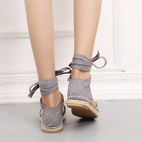 Flax Bow Tie Ballet Flats Women Flat Sandals Women Espadrilles Strapped Sandals Big Size4