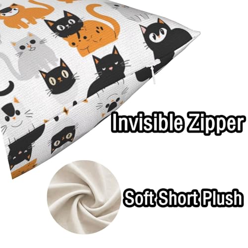 Housse de coussin dessin animé chat 60x90 cm pour déco de lit - 6
