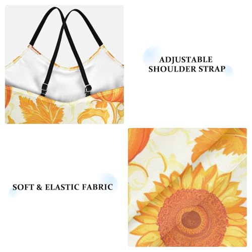 Sunflower Autumn Fall Pumpkin Girls One Piece Swimsuit Beach Swimwear 208589863