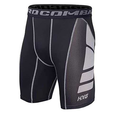 Hivexagon Men Compression Shorts, Men's Compression Base Layers Shorts Cool Dry Tights Fitness Running Sport Gym Sportwear Pants Cover