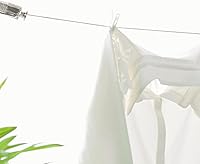 Vista 5 de NUOBESTY Tensor de cuerda de metal con rodamiento de bolas de resorte para línea de secado de ropa ajustable, herramienta de lavandería doméstica