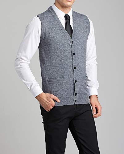 FULIER Gilet Senza Maniche in Lana con Scollo a V