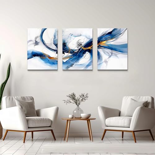 DZRWUBHS Abstract Canvas Wall Art for Living Room and Bedroom - Modern Family Frame Art Office Decor - Minimalism Ink Painting Pictures Artwork - Home Decorations 3 Piece