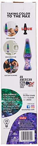 Lamp Lava 2600 14.5-Inch, With Silver Glitter, Clear Liquid, Tri-Colored Globe, Decal Base Colormax Galaxy #TOP4