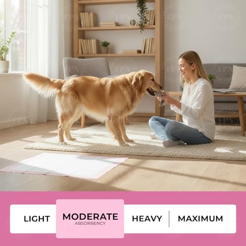 Image of FPN Pink Puppy Pads for Dogs 50 Count 18X24 Inch | Disposable Pee Pads for Dogs & Puppies | Dog Training Pads, Large Pet Training Pads for Potty Training & Indoor Use