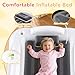 Abdtech Inflatable Kids Travel Bed - Portable Comfortable Air Mattress with 3 Sides Safety Bumpers - Blow Up Bed for Camping & Travel (53 Inches)