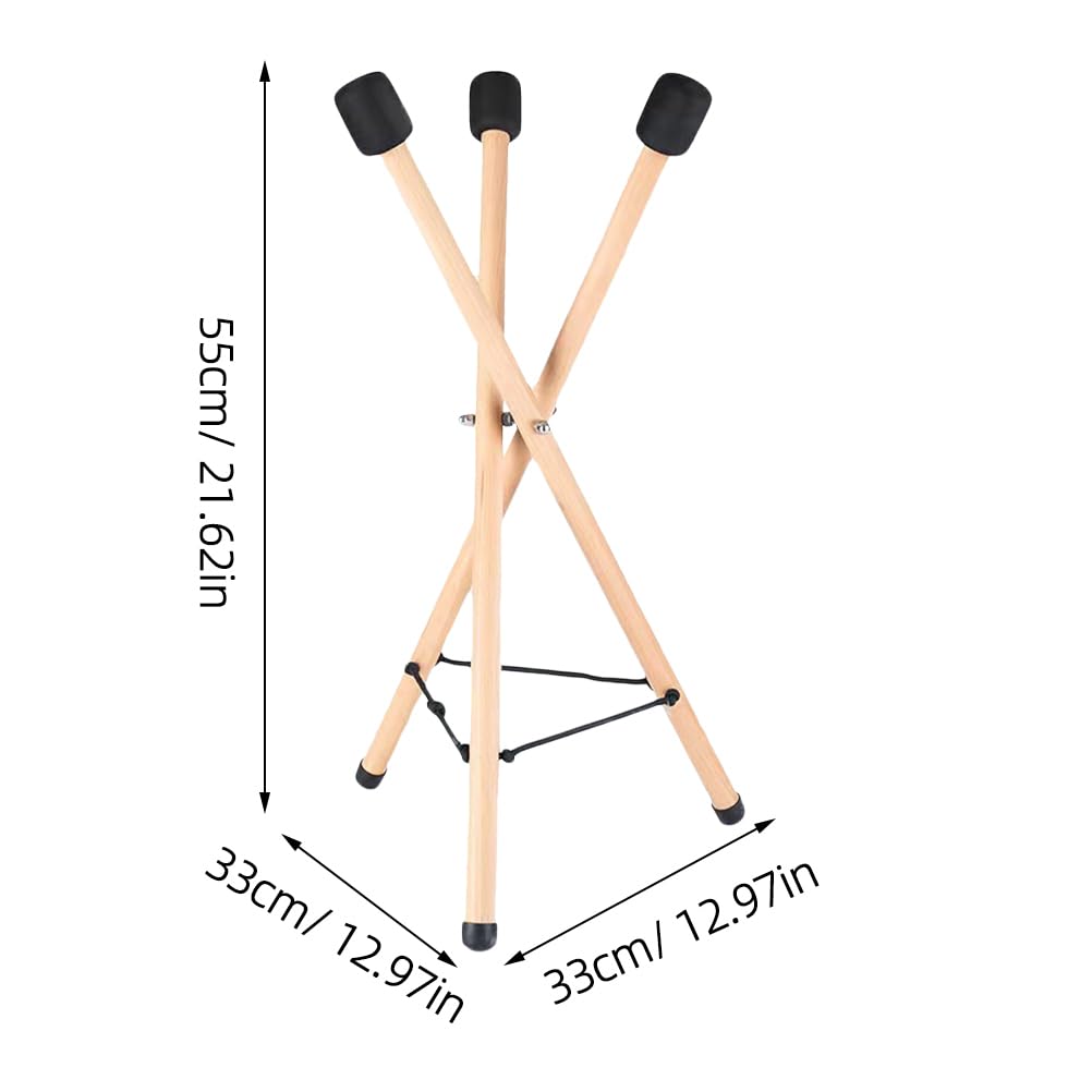 VICASKY Handpan Ständer Holz mit Rutschfesten Gummikappen Faltbarer Stabiler Zungentrommel Halter für Hand Pan Drums und Tongue Drums Tragbarer Trommelständer mit Robustem