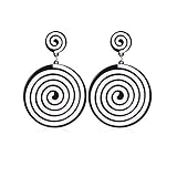 Fashion White Black Round Dangle Earrings Acrylic Geometric Spiral Drop Earrings for Women-Spiral