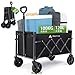 Hikenture キャリーワゴン  自立収納 アウトドアワゴン ミニ 超軽量4.8kg 大容量 100kg高耐荷重 子供乗せれる キャンプ カート ワンタッチ展開＆収納 持ち運び便利 コンパクト キャリーカート 頑丈スチール制 多地形対応 ワイドタイヤ搭載 アウトドア・荷物運び・買い物・釣り・イベント・引っ越し・ゴミ出し