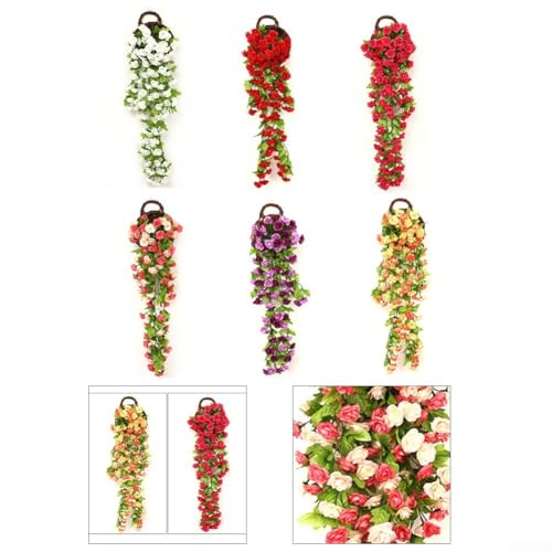 Auffällige künstliche Rosenpflanzen für Innen- und Außendekoration, verschönern Ihren Raum (Rosa)