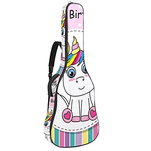 Housse guitare basse imperméable contre humidité et chocs fermeture éclair licorne
