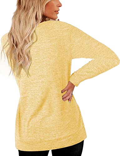 Womens Lightweight Sweatshirts Crewneck Thin Sweaters Long Sleeve Shirts Solid Color Casual Tunic Fall Tops(S-2XL4