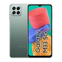 Samsung Galaxy M33 5G, Android Smartphone, 6,6 Zoll Infinity-O TFT Display, 5.000 mAh Akku, 6 GB RAM 128 GB Speicher, Dual-SIM, Khaki Green