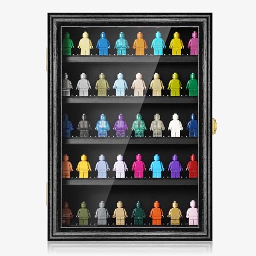 Minifigure Display Case - Mini Figure Display Case and Building Block Toy Cabinet Showcase for Miniature Collectibles Including Mini Brands and Thimbles - 2.4" Shelf Spacing and 98% UV Protection - image 2