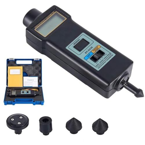 Zoienu Digital Handheld Tachometer with LCD Display, Measures RPM (2.5-99,999) & Linear Velocity (m/min, ft/min) for Motors, Fans, and Industrial Use