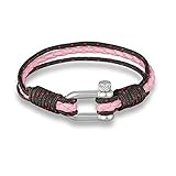RJGOPL Woven Edelstahl Multilayer Leder Armband Anker Survival Armbänder Männer Frauen Schmuck Zubehör Pulseras Pink