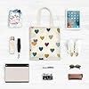 WDdZzyy Striped Heart Colorul Beige Canvas Tote for Women With Pockets With Handles Reusable Bulk Tote Bags Gifts #2