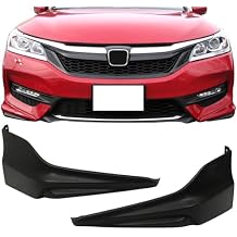 Front Lip Splitters Compatible with 2016-2017 Honda Accord Sedan, HFP Style Unpainted Black PU Polyurethane Front Bumper Lip Spoiler by IKON MOTORSPORTS