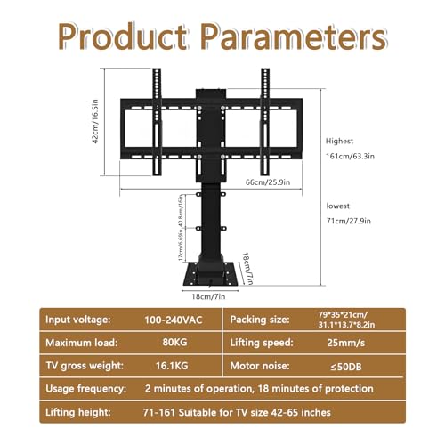 Soporte de TV motorizado ajustable con control remoto miniatura 5