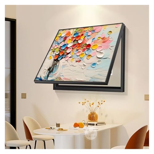 Interrupteur rabattable 60x50cm sur panneau électrique dissimulé au motif moderne