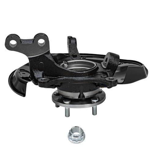 Image of Detroit Axle - Front Steering Knuckles & Wheel Hub Bearings + Disc Brake Calipers w /Brackets Replacement for Lexus RX350 RX450h Toyota Highlander
