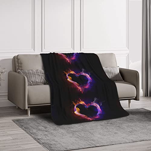 Couverture polaire en flanelle microfibre plaid lit imprimé cœur arc-en-ciel