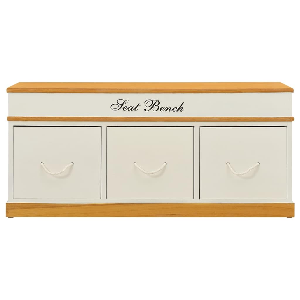 Sitzbank mit Stauraum Schuhschrank Flurbank mit 3 Schubladen - Robuste Holz Sitzbank für Garderobe, Veranda und Schlafzimmer - Organizer Aufbewahrungsbank mit hoher Tragkraft