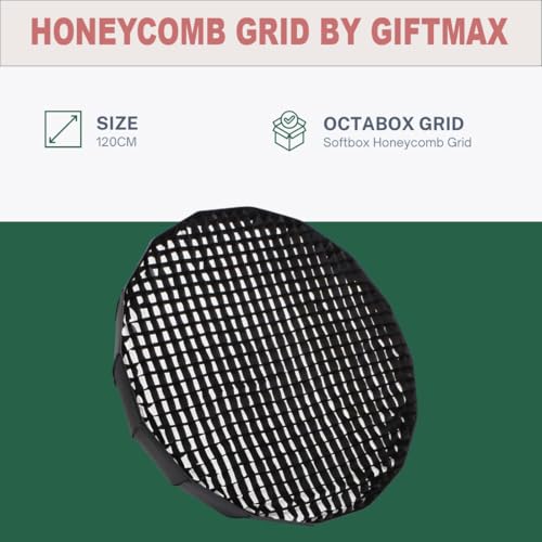 Image of PHOTOMAX Photographic Honeycomb Grid for Octagon Softbox Umbrella Flash Diffuser - Studio Lighting Accessory (120 CM Gird)