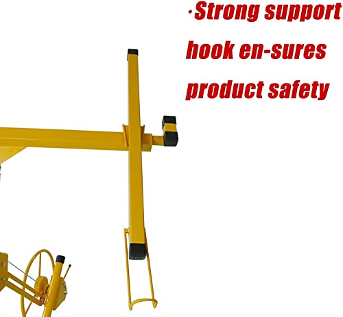 16FT Drywall Lifter Panel Hoist Dry Wall Rolling Caster Lifter Construction Tool 150LB Heavy Duty Sheetrock Hoist Holder (Yellow) - Thumbnail 6