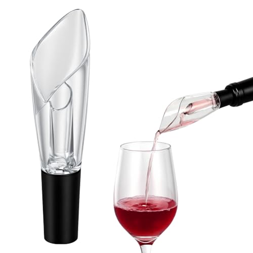 HOTUT Aireador de Vino Vertedor, Decantador de Vino con Aireador, Accesorio para Botellas, Vertedor Antigoteo, Accesorio para Botellas, Fácil Limpieza, Plástico, Antióxido