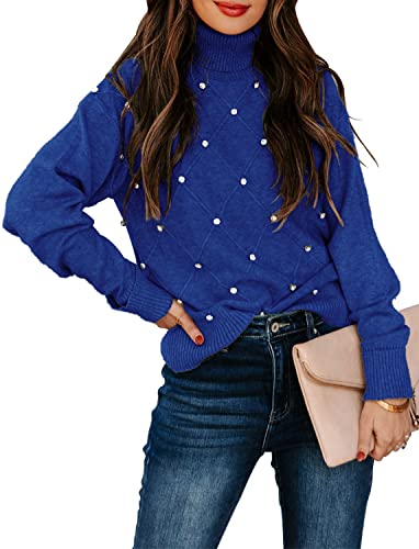 Image of ANCAPELION Women's Casual Sweater Pullover Winter Basic Sweatshirt Long Sleeve Cozy Knitted Jumper Tops Loose Fit