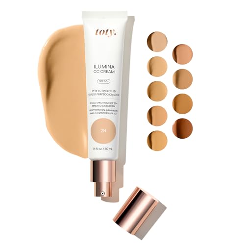 Toty by Sofia Vergara - lumina CC Cream SPF 50+, 100% Mineral Color Correcting Cream - Medium Coverage Foundation & Broad Spectrum Sunscreen for Face - Non Comedogenic - 2N LIGHT BEIGE
