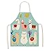 Delantales de cocina de lino de alpaca de dibujos animados Delantales Delantales de chef Delantales de cocina para cocinar Hornear Jardinería Suministros de limpieza del hogar CCDF13 2PCS 68x55cm