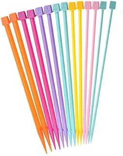 14 PCS Knitting Needles Plastic Straight Single Pointed Knitting Needles 4.0mm to 10mm Short Knitting Needle Set 25cm/9.8in Knitting Needle Set