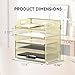 Supeasy 5 Trays Paper Organizer Letter Tray with Handle-Mesh Desk File Organizer, Paper Sorter Desk Organizer for Office, Home or School (Golden)