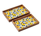✔ GRAND FORMAT PRATIQUE – Grand plateau 42,5 x 27 x 5 cm parfait pour petit-déjeuner, apéritif ou service.