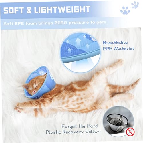Coleira de cone de gato ajustável para recuperação de gatos tamanho G coleira elizabetana macia para